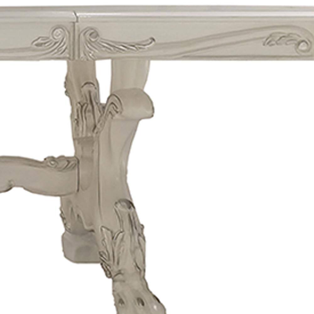 Elegant Dresden 108-inch Bone White Extendable Dining Table