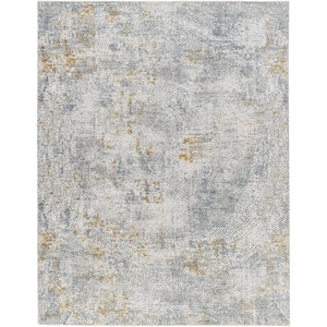 Dresden 8 ft. Round Medium Gray Abstract Indoor Area Rug