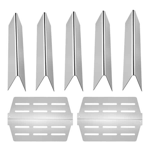 Flavorizer Bars and Heat Deflectors, 17 in. Replacement Part, Weber Genesis 300 Series, Stainless Steel Plate, 7-Pack