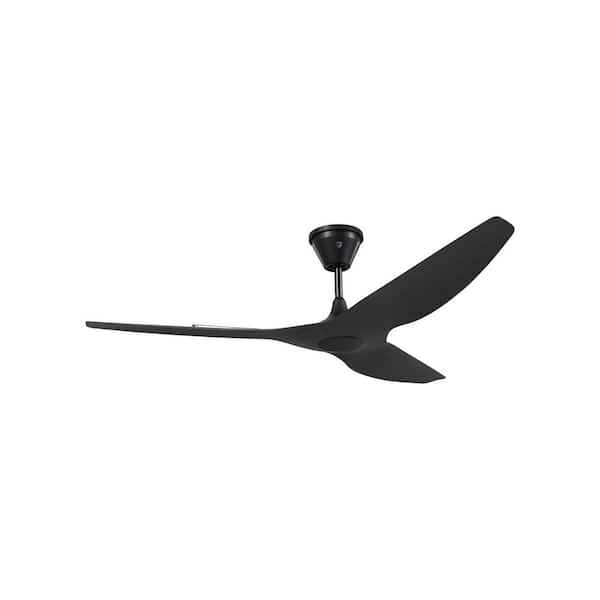 Big Ass Fans Haiku Coastal 60 in. Smart Outdoor Coastal Black Universal Mount with 10 in. Ext Tube Ceiling Fan with Remote Plus App