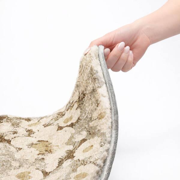 Dream Shag Premium Machine Washable Abstract ADS538 Khaki 2 ft. x 7 ft. Runner Rug