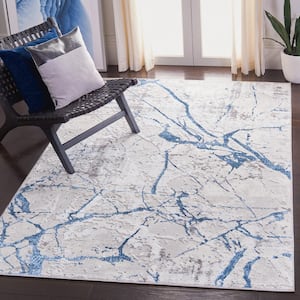 Amelia Gray/Blue 6 ft. x 9 ft. Abstract Distressed Area Rug