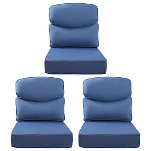 24 in. W x 24 in. D 6-Piece High Back Universal Outdoor Cushion in Blue