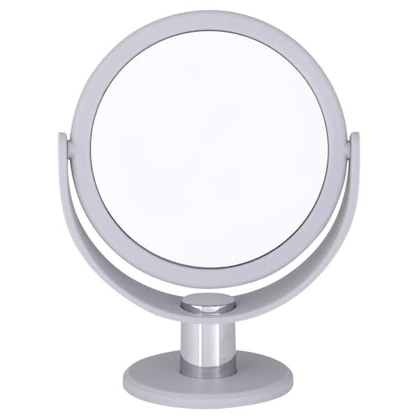 Home Details 5.31 in. x 3.15 in. Makeup Mirror in Gray 26477