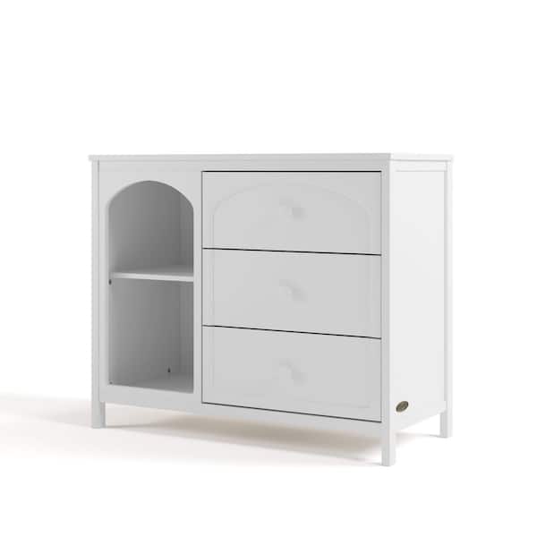 Olivia White 3 Drawer 40 in. Wide Combo Dresser