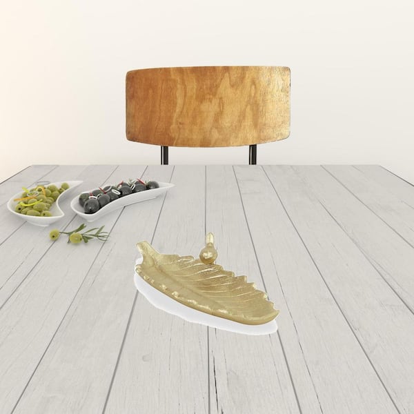 HomeRoots Gold Metal Candle Tray Single-Pack