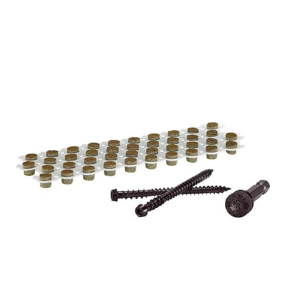 Collated Cortex Hidden Fastening System for Fiberon ArmorGuard Decking - 2-1/2in screws and plugs in Forest Brown (50LF)