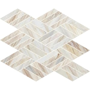 Angora Rhombus 11 in. x 13 in. Polisehd Marble Floor and Wall Tile (0.94 sq. ft./Each)