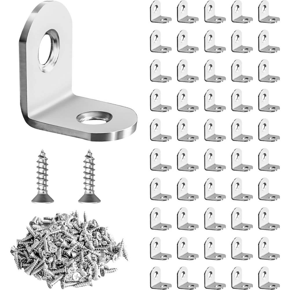50 Pcs L Bracket Corner Brace Stainless Steel 90 Degree Angle with 100 Screws for DIY Furniture Projects price history on PriceWatchPro