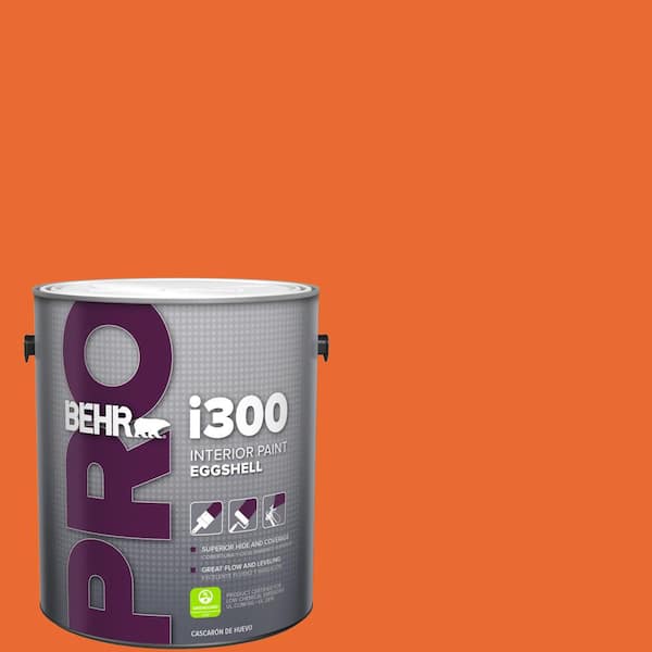 1 gal. #220B-7 Electric Orange Eggshell Interior Paint