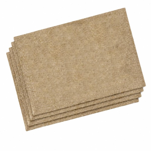 13 in. x 19 in. Natural Linen Polyester Blend Heat Resistant Placemats Set of 4 for Dining Table Settings