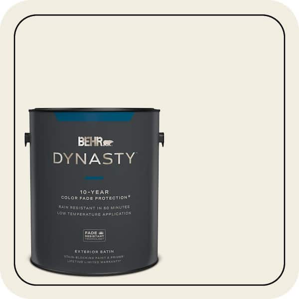 BEHR DYNASTY 1 gal. #YL-W05 Swiss Coffee Satin Enamel Exterior Stain-Blocking Paint & Primer