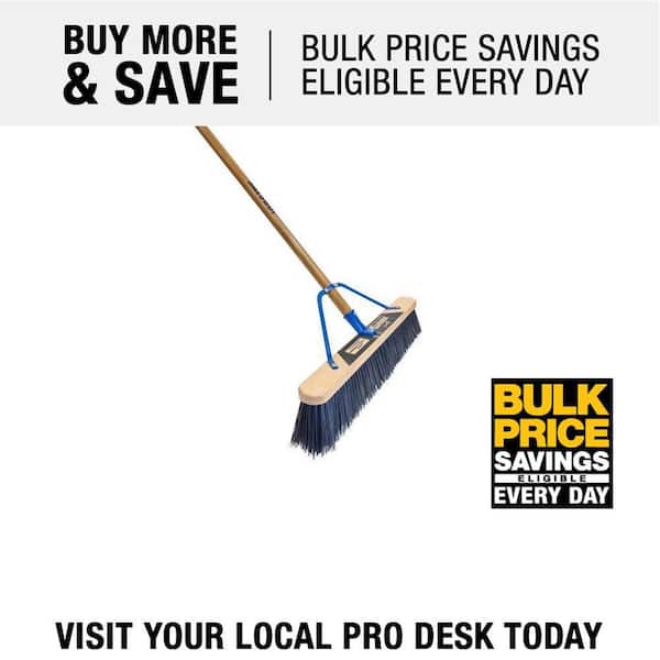 24 in. Jobsite Heavy Duty Rough Surface Push Broom, Outdoor for Driveway, Sidewalk and Concrete