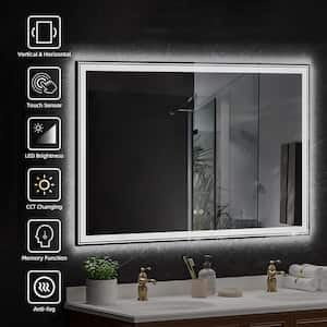 55 in. W x 36 in. H Rectangular Frameless Anti-Fog LED Light Wall Bathroom Vanity Mirror