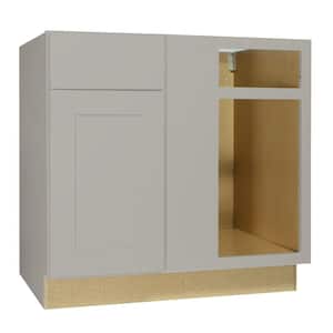 Shaker 36 in. W x 24 in. D x 34.5 in. H Assembled Blind Base Kitchen Cabinet in Dove Gray for Left or Right Corner
