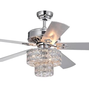 Empire 52 in. Chrome Indoor Remote Controlled Ceiling Fan with Light Kit
