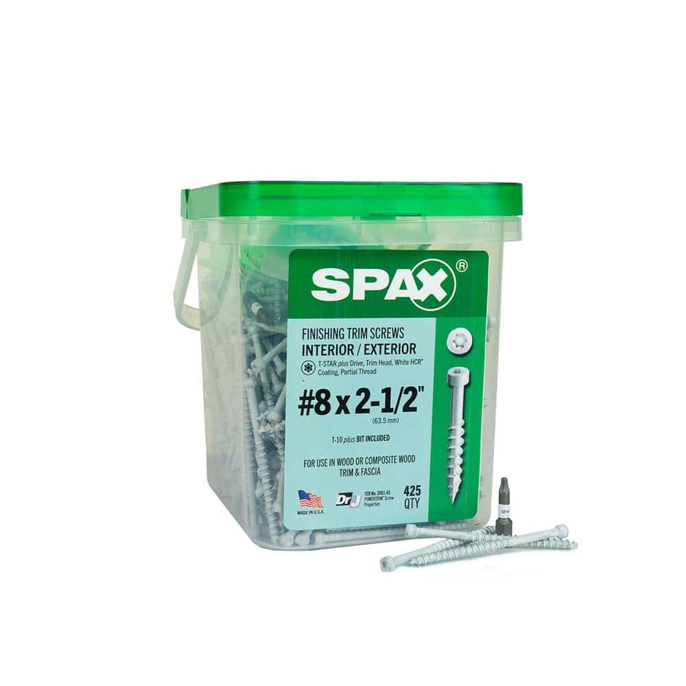 SPAX #8 x 2-1/2 in. Exterior/Interior Trim Head Wood Composite Screws ...