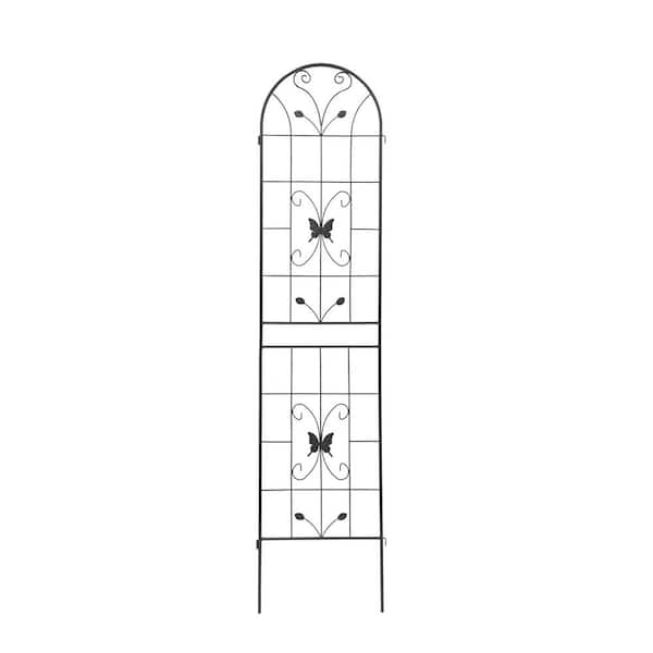 Tenleaf 40 in. x 86.7 in. in White Metal Garden Trellis for Climbing Plants Outdoor Flower Support (2-Pack)