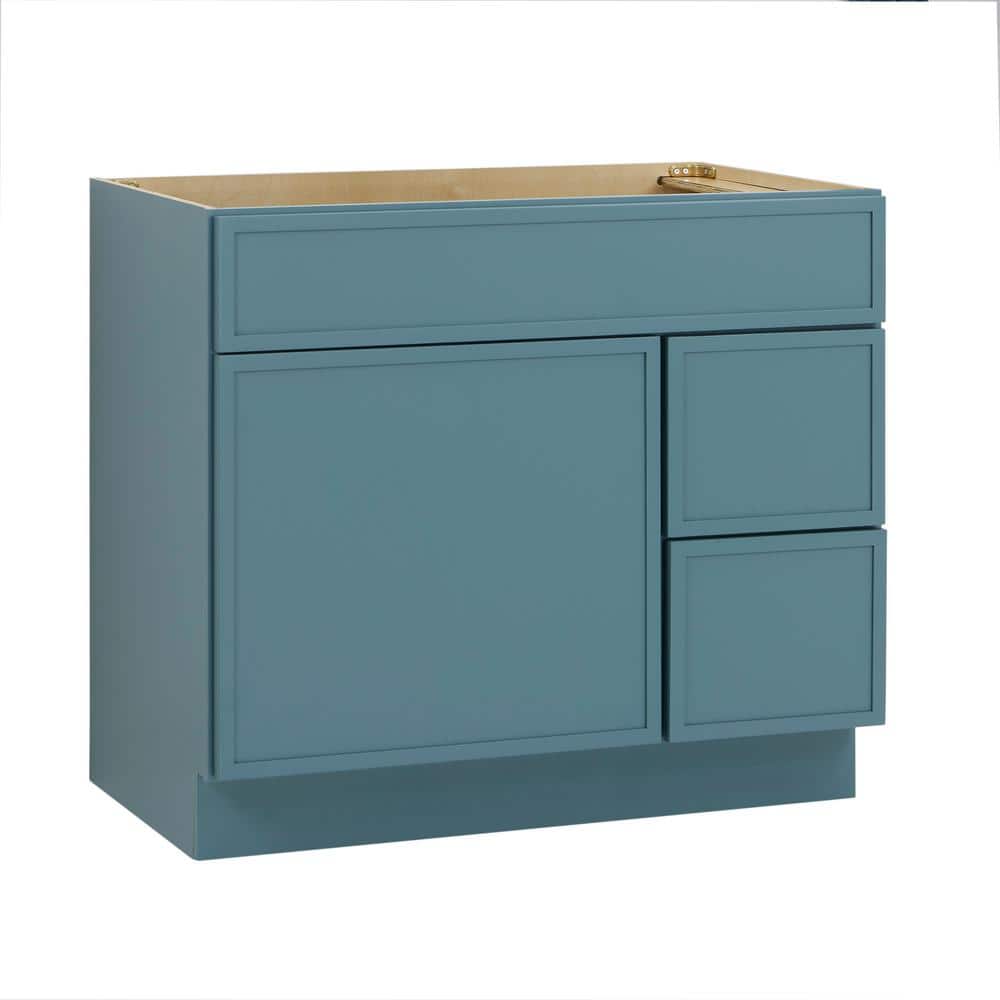 36" Sea Green Birch Plywood Freestanding Single Storage Cabinet