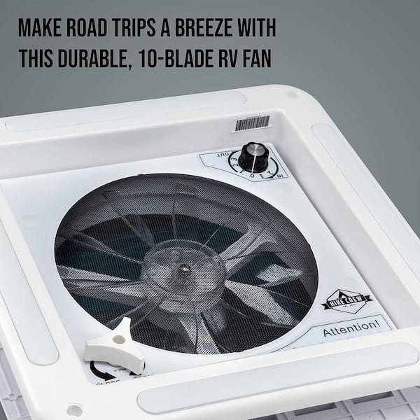 Includes Screws & Garnish Intake & Exhaust 12V Motorhome Vent Fan Hike Crew 11” RV Roof Vent Fan with LED Light Manual Open/Close & Smoked Lid 