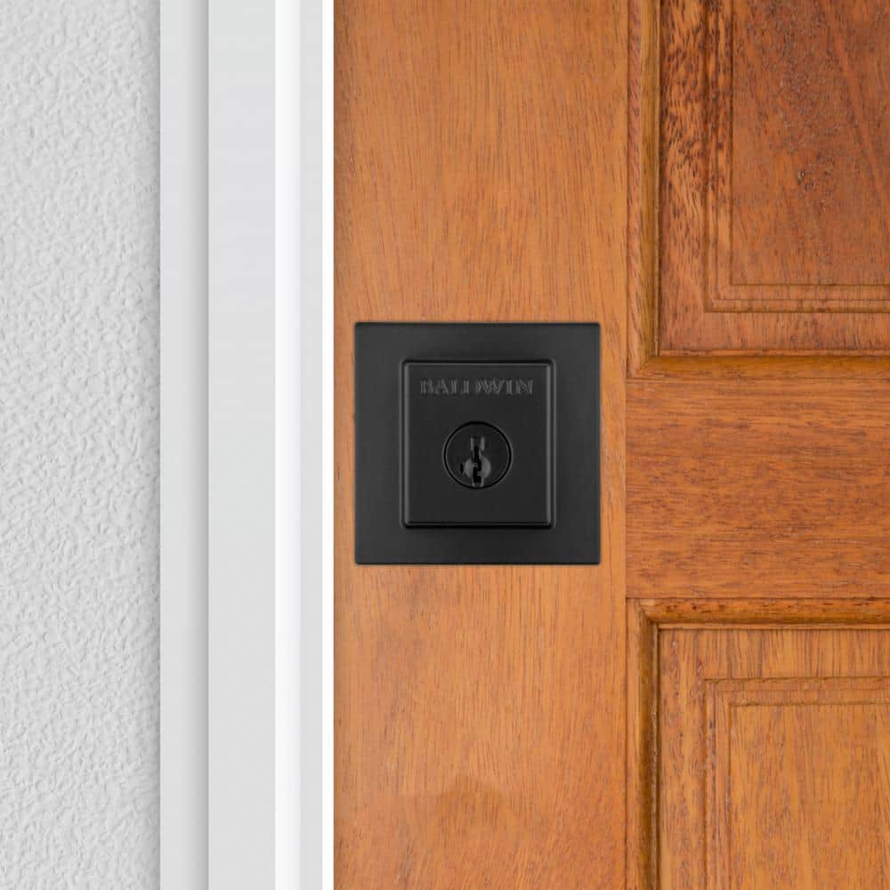 Matte Black Modern Square Single Cylinder Deadbolt