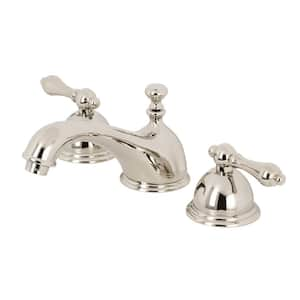 Restoration 8 in. Widespread 2-Handle Bathroom Faucet in Polished Nickel