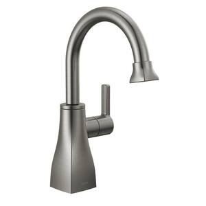 Contemporary Square Single Handle Beverage Faucet in Black Stainless Steel