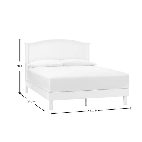Stylewell Colemont White Wood Queen Bed, Queen Bed With Side Headboard