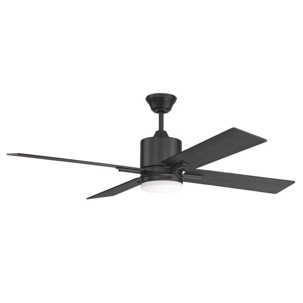 CRAFTMADE Teana 52 in. Indoor Flat Black Ceiling Fan Wall-Control ...