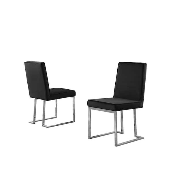 Best Quality Furniture Areva Black Velvet Dining Chair (Set of 2)