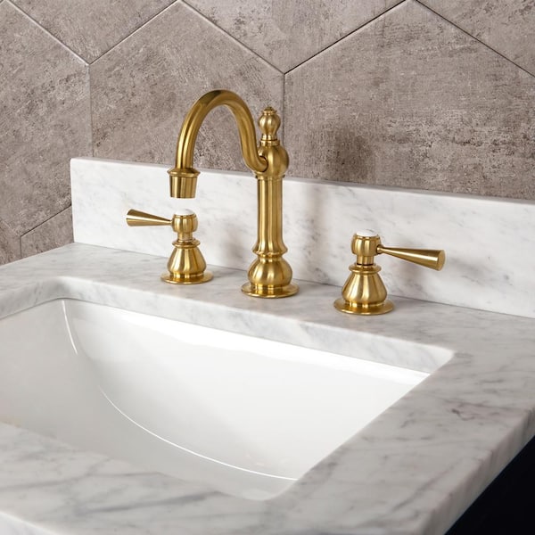Water Creation 8 in. Adjustable Widespread 2-Handle High Arc Lavatory Faucet  in Satin Brass F2-0012-06-TL - The Home Depot