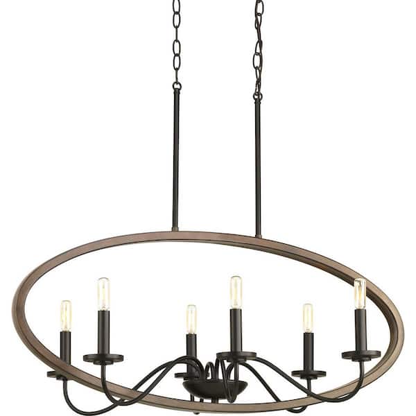 Progress Lighting Fontayne Collection 6-Light Antique Bronze Chandelier