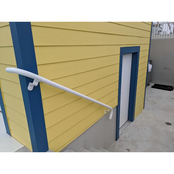 EZ Handrail 1.9 in. Aluminum Round ADA Handrail White 90 Degree Radius Elbow