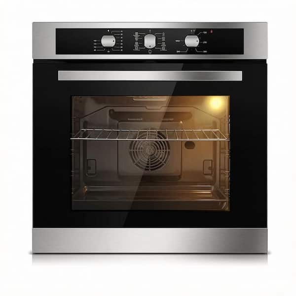 24 in. Single Wall Oven 2.8 cu. ft. 3220-Watt Electric Mechanical knob control 9 function 360 rotisserie Stainless Steel