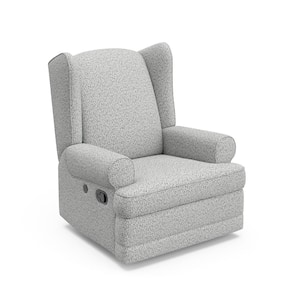 Serenity Salt and Pepper Boucle Polyester Swivel Glider Recliner with Rocking