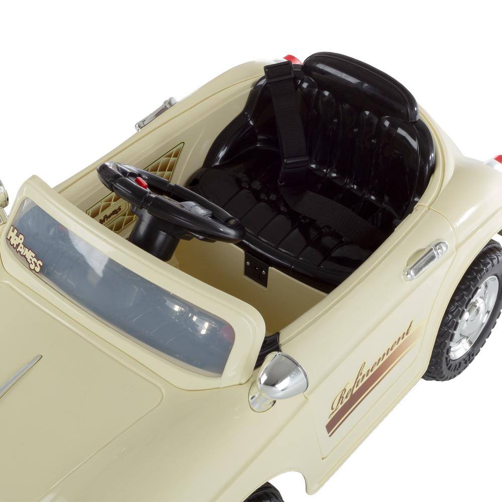 Cream Classic 6V Battery Powered Ride-On Car with Remote