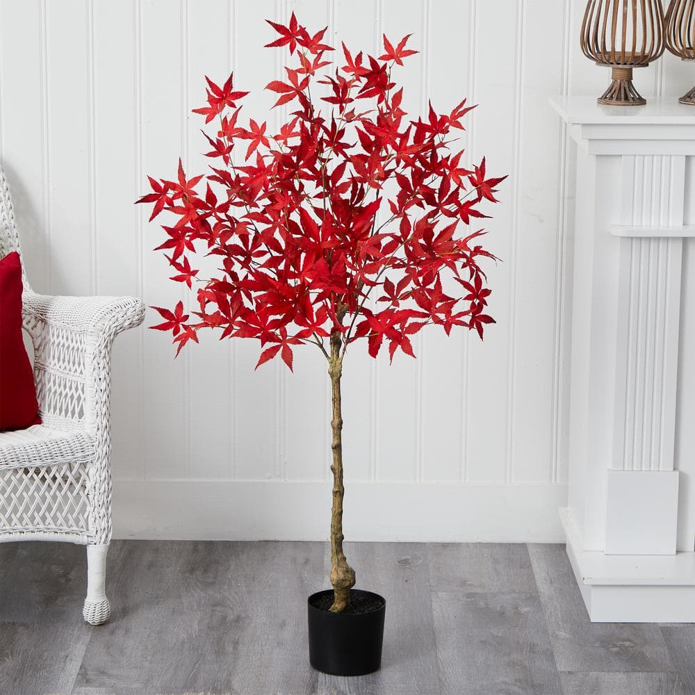 Nearly Natural 4 Ft Autumn Maple Artificial Fall Tree T2768 The Home   Nearly Natural Artificial Trees T2768 64 1000 