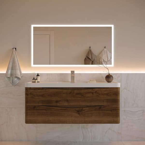 Tuscany 48 in. Modern Wall Hung Bath Vanity Cabinet Only in Rosewood