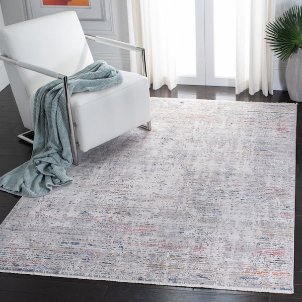Valencia 8 ft. x 11 ft. Gray/Blue Distressed High-Low Area Rug