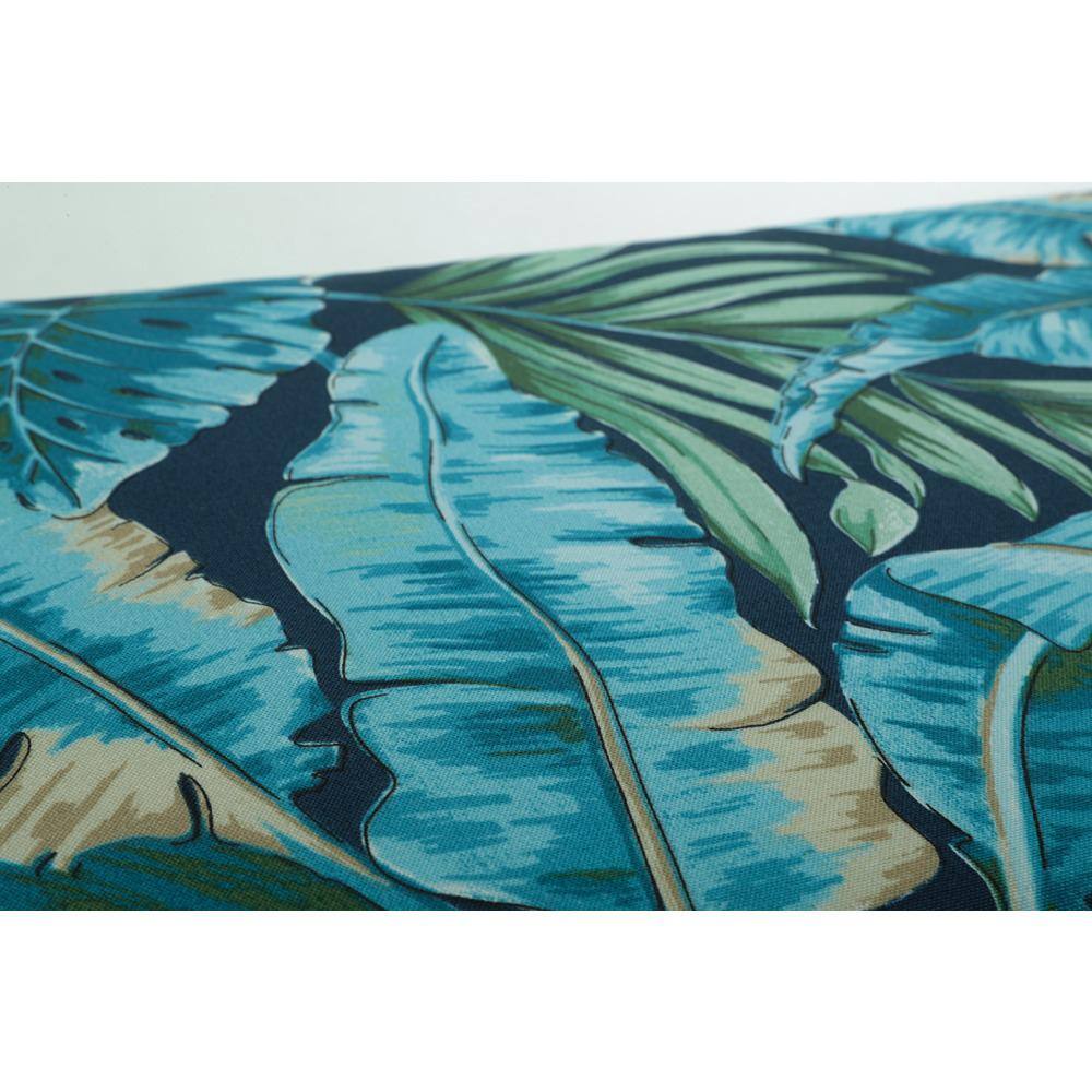 Set of 2 Midnight Blue Botanical Lumbar Throw Pillows