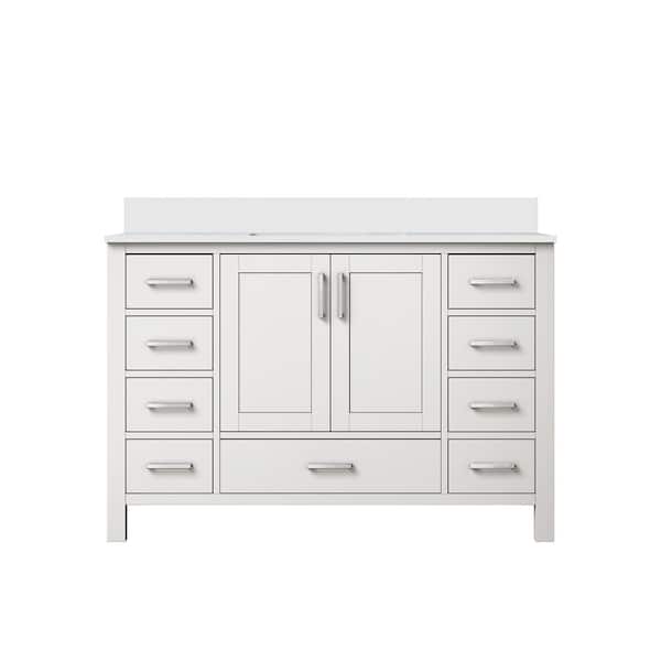 Jacques 48 in. W x 22 in. D White Bath Vanity with Cultured Marble Top