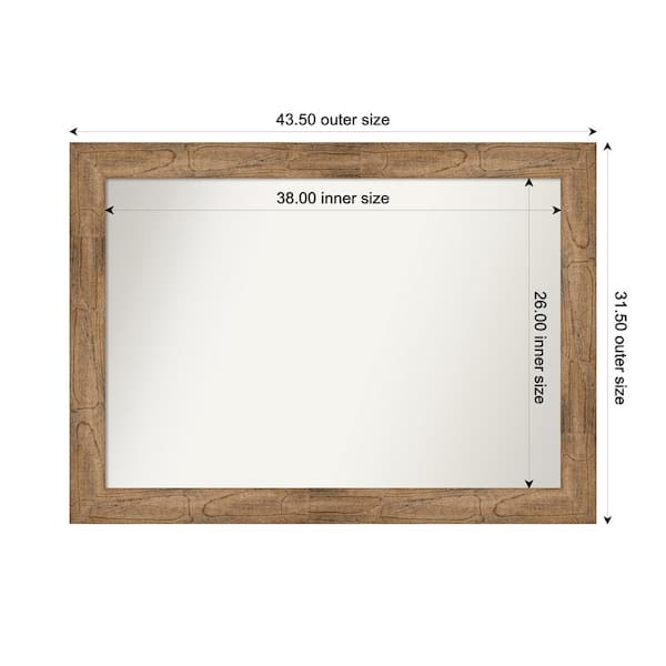 Amanti Art Owl Brown 43.5 in. W. x 31.5 in. Custom Non-Beveled Wood Framed Bathroom Vanity Wall Mirror