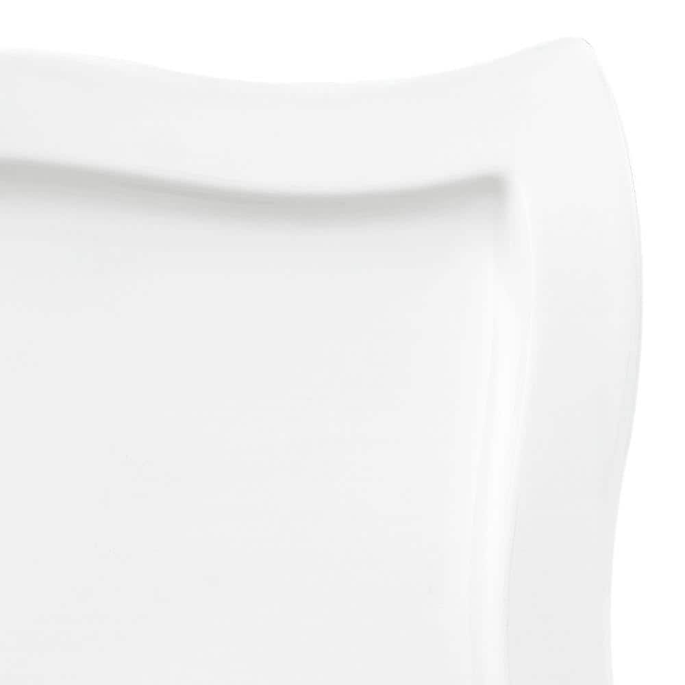 White Porcelain Square Microwave-Safe Salad Plate