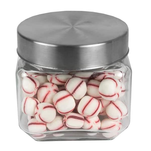 Home Basics 4-Piece Glass Canister Set with Stainless Steel Lids HDC56149 -  The Home Depot