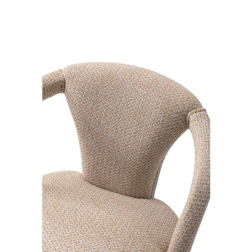 Gold Dust Tweed Upholstered Armchair with Wood Frame