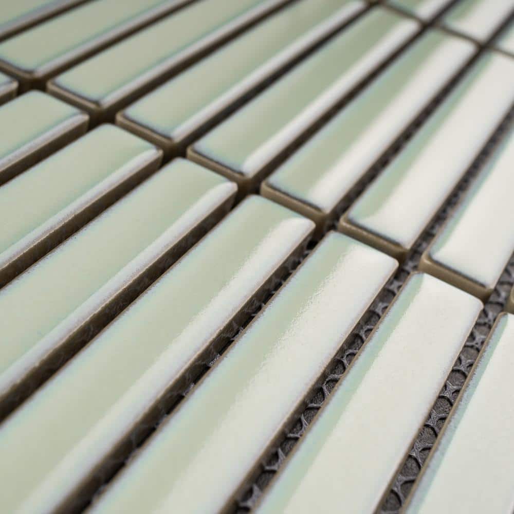 Reactive Jade Glossy Porcelain Mosaic Tile for Walls and Floors