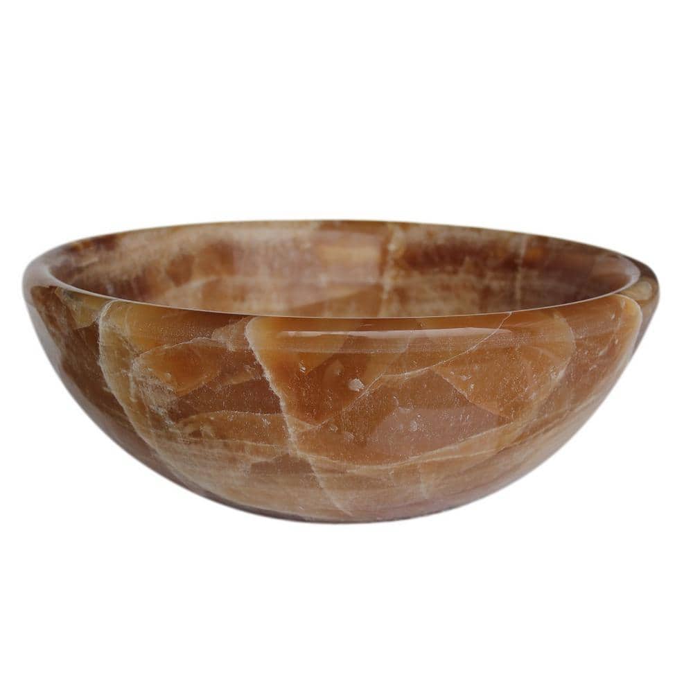 Honey Onyx Polished Round Stone Vessel Sink