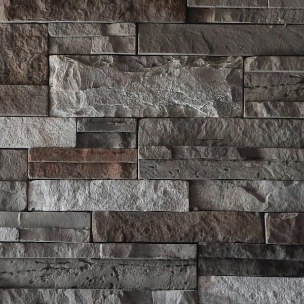 Traditional 2.5 in. to 5 in. x 8 in to 14 in. Auburn Dry Stack Stone Concrete Stone Veneer (150 sf. ft./Crate)