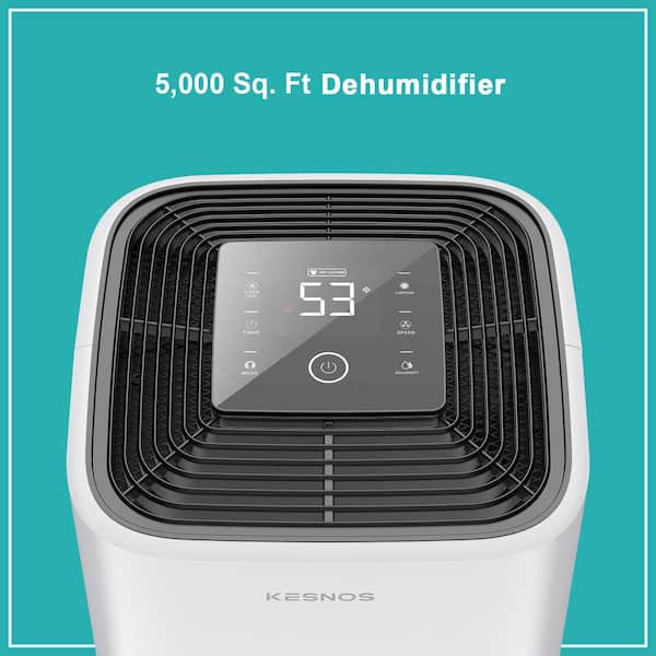 KESNOS HDCX-PD253D-1 70-Pint Capacity Home Dehumidifier With Bucket And Drain for 5,000 sq. ft. Indoor Use, White - 3