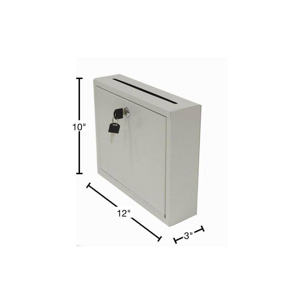 Large Beige Steel Lockable Wall-Mounted Drop Box